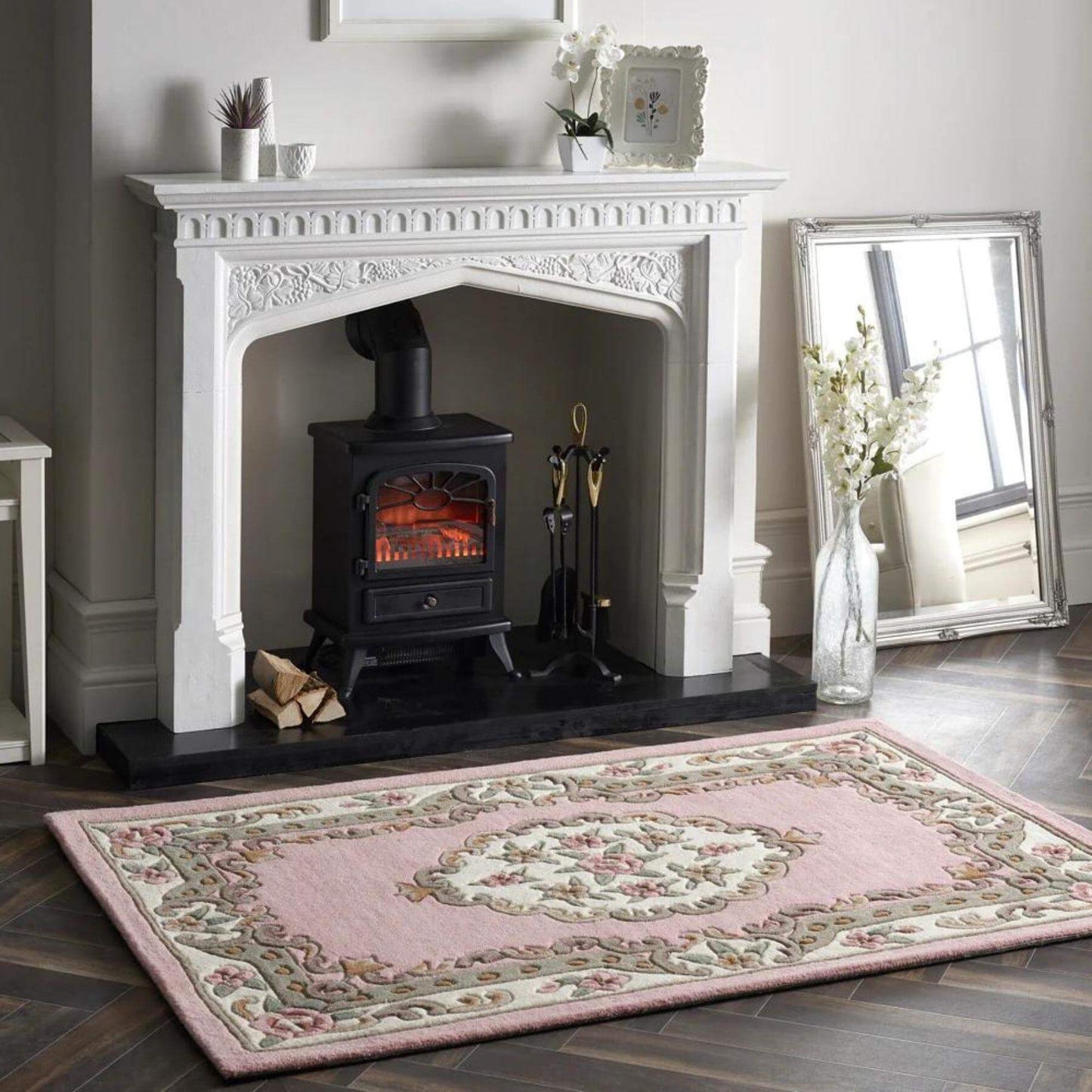 Shensi Pink Medallion Rug
