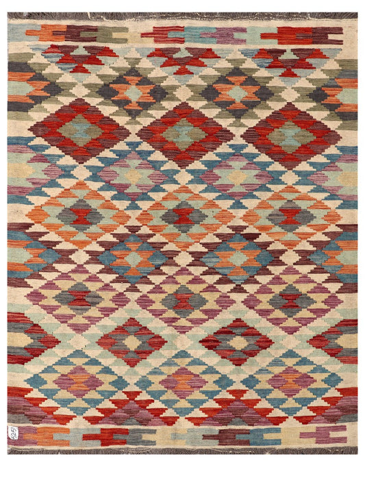 Maimana Afghanistan Kilim Rug - 189 x147 cm