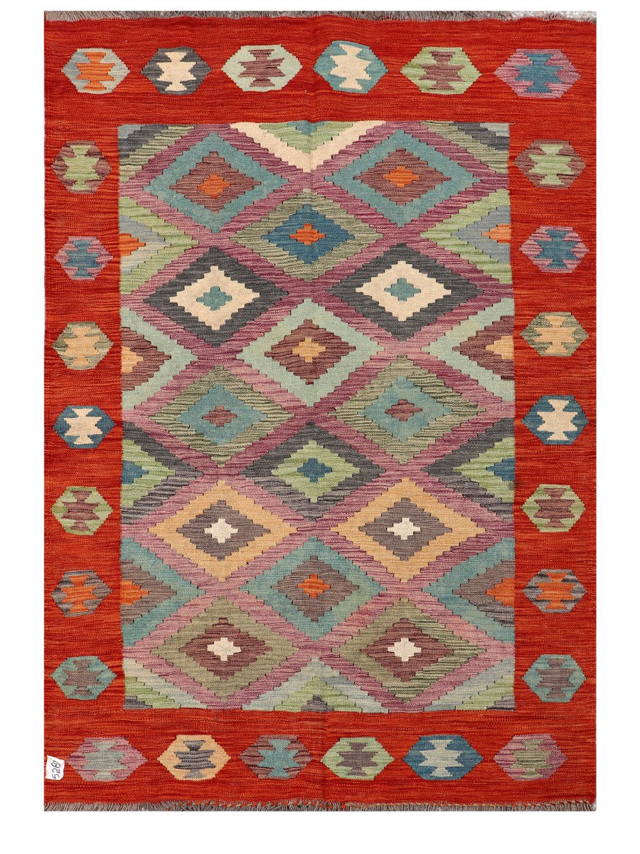 Maimana Afghanistan Kilim Rug - 207 x143 cm