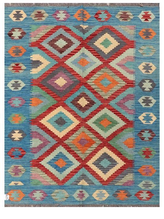 Maimana Afghanistan Kilim Rug - 198 x149 cm
