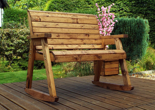 Charles Taylor Trading Two Seat Rocker Bench Boxed  Brown
