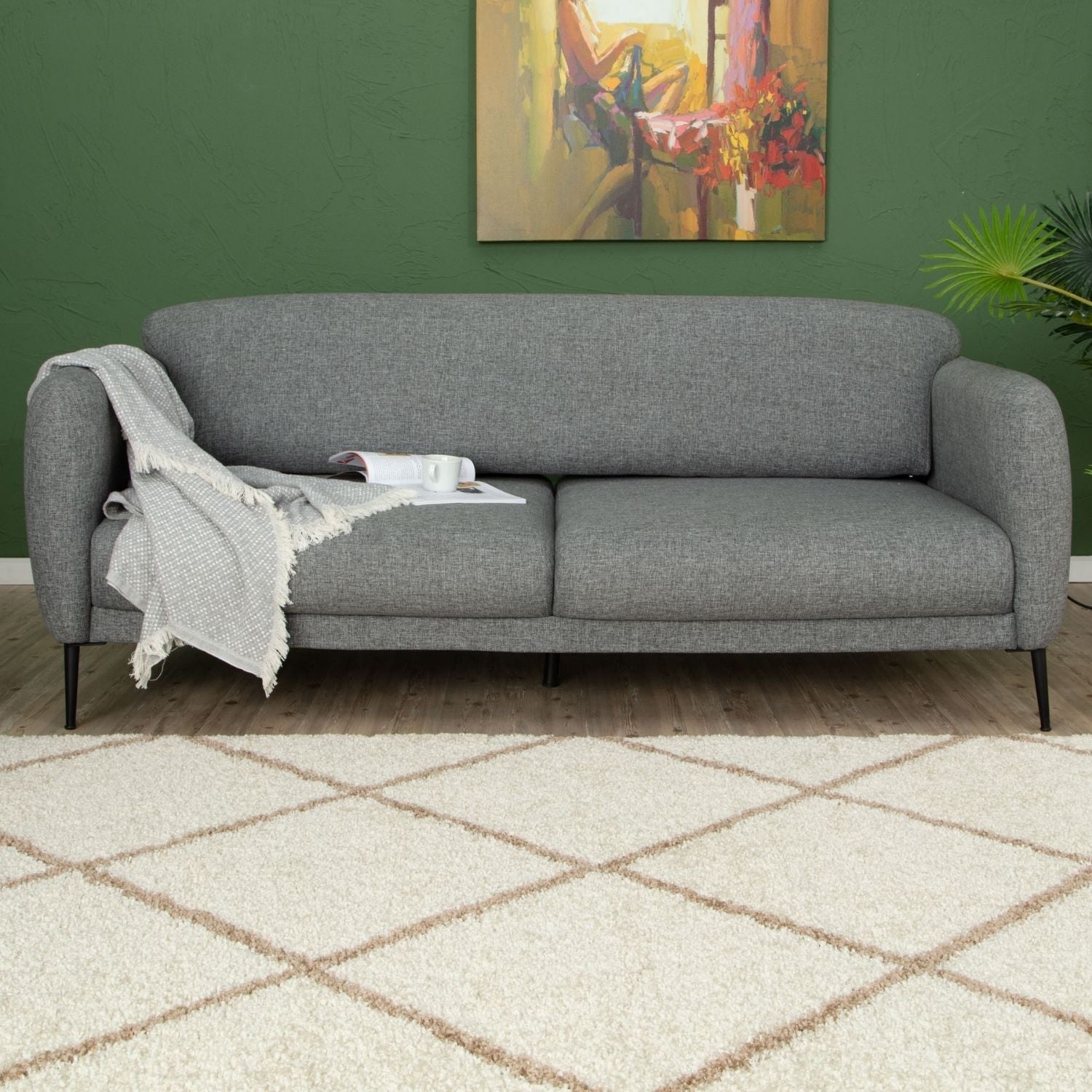 Moroccan Ivory Shaggy Rug | 530