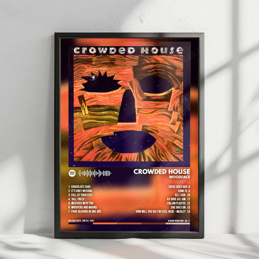 Crowded House "Woodface" Album Cover Poster - with Complete Tracklist