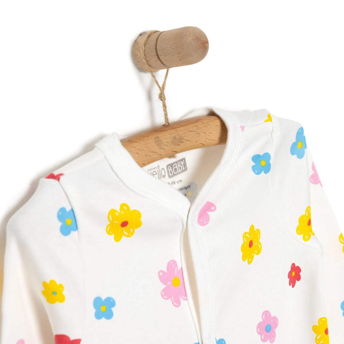 HelloBaby Floral Print Footed Baby Sleepsuit & Hat Set (Newborn to 9 Months)