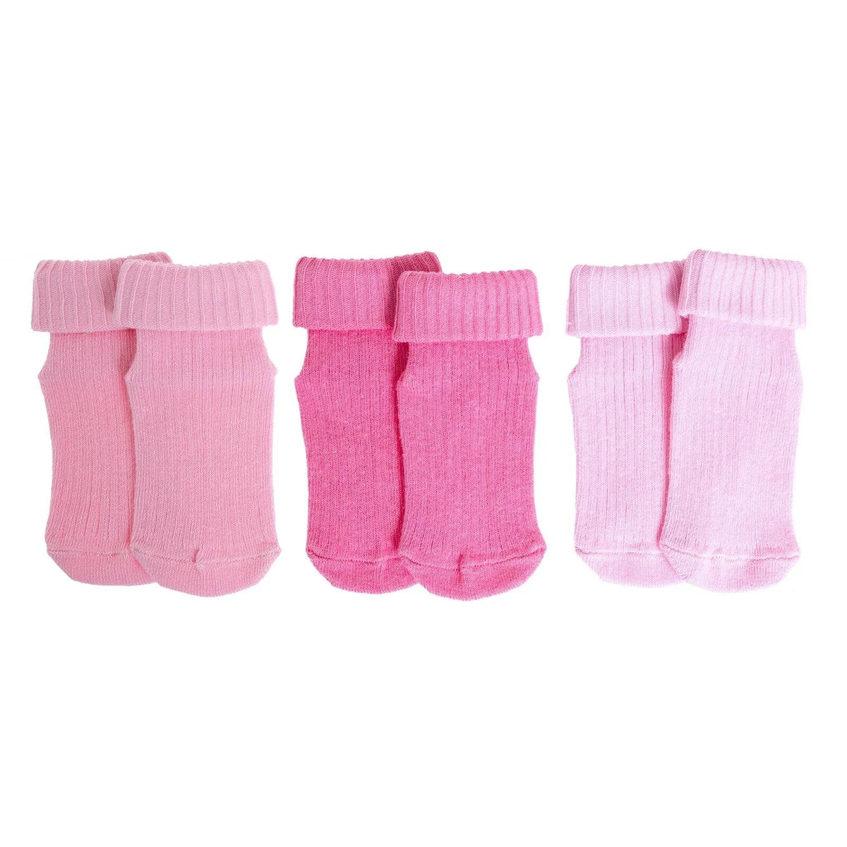 HelloBaby 3 Pack Roll-Top Baby Socks (Newborn to 12-24 Months)