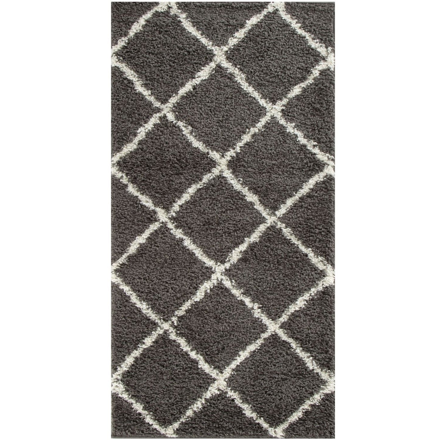 Moroccan Dark Grey Shaggy Rug | 540