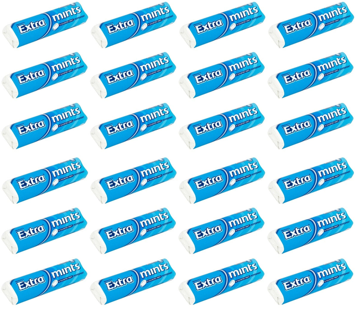 24 X Extra Mints Sugarfree Peppermint Roll Pack 16 PCE