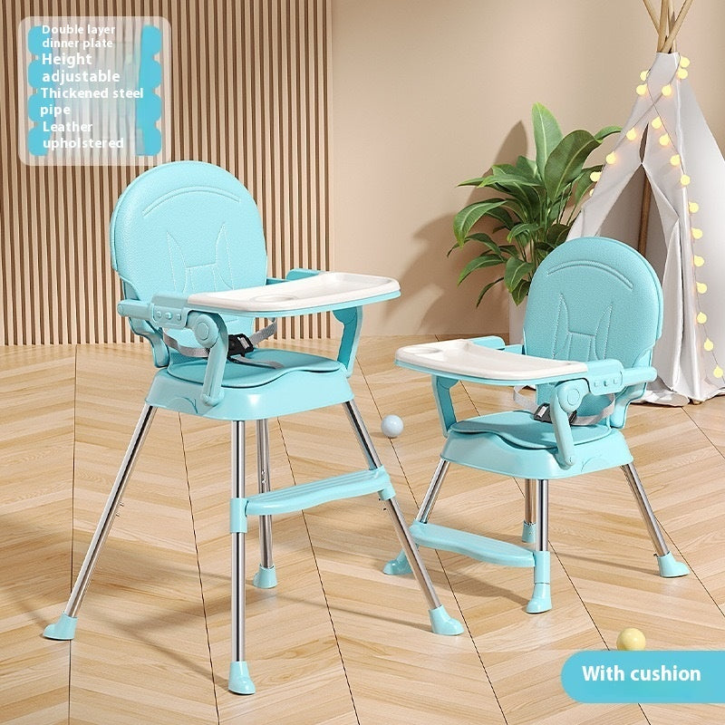 Abaddou Foldable Baby High Chair - Adjustable Metal Frame 105cm