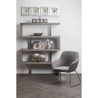 Ulmus Grey Elm Wood 4 Tier Bookshelf