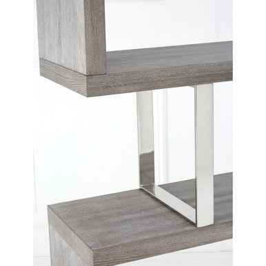 Ulmus Grey Elm Wood 4 Tier Bookshelf