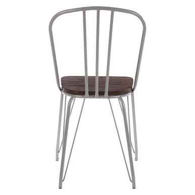 District Grey Metal Frame And Elm Wood Chair