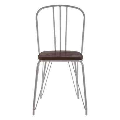 District Grey Metal Frame And Elm Wood Chair