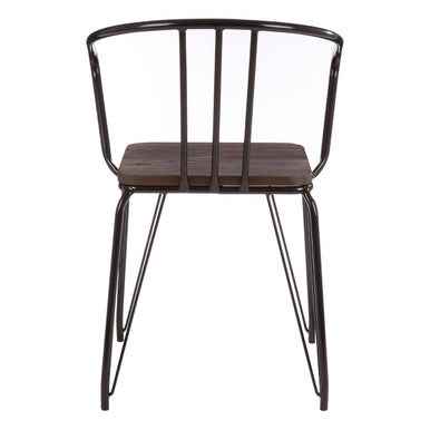 District Black Metal And Elm Wood Arm Chair
