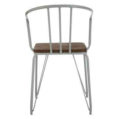 District Grey Metal And Elm Wood Arm Chair