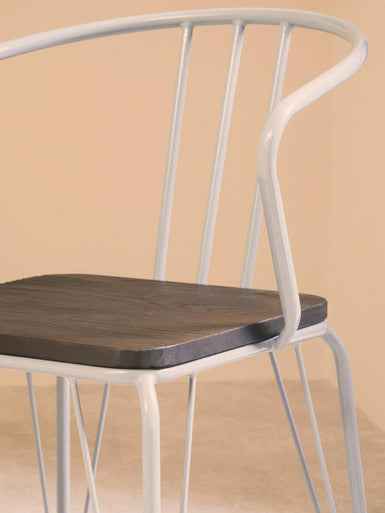 District Grey Metal And Elm Wood Arm Chair