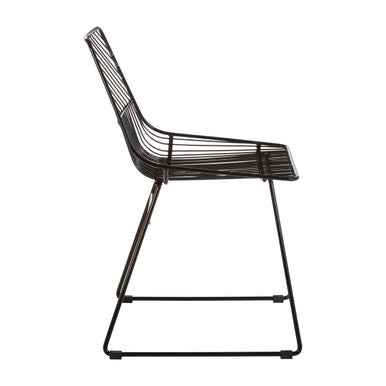 District Small Black Metal Wire Chair
