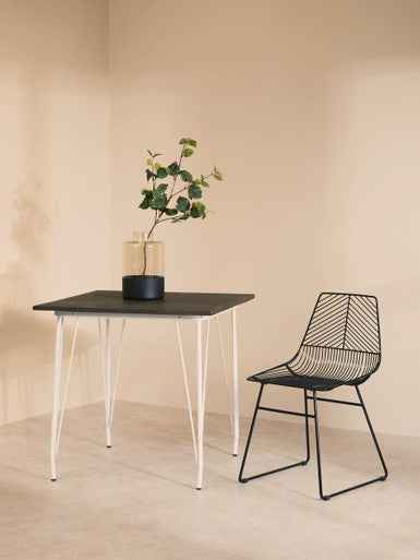 District Small Black Metal Wire Chair