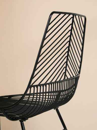 District Small Black Metal Wire Chair
