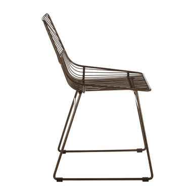 District Bronze Metal Wire Tapered Legs Chair