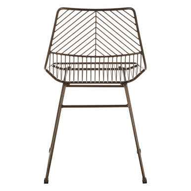 District Bronze Metal Wire Tapered Legs Chair