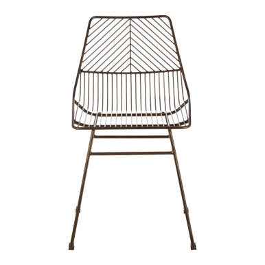 District Bronze Metal Wire Tapered Legs Chair