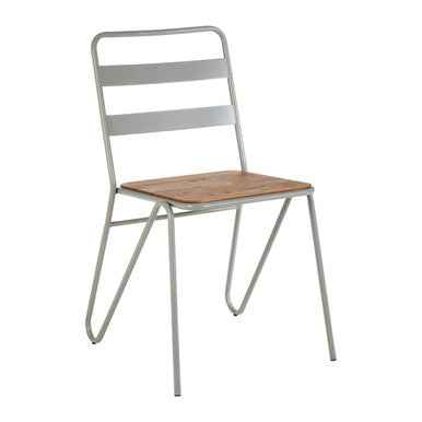 District Grey Metal And Elm Wood Chair
