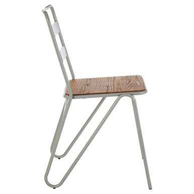 District Grey Metal And Elm Wood Chair