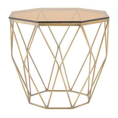 Allure End Table With Brushed Bronze Base