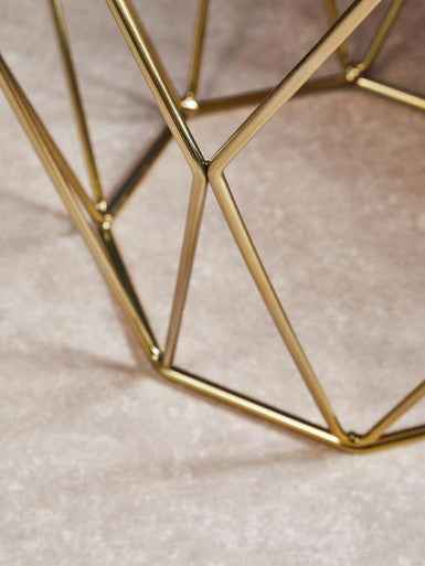Allure End Table With Brushed Bronze Base