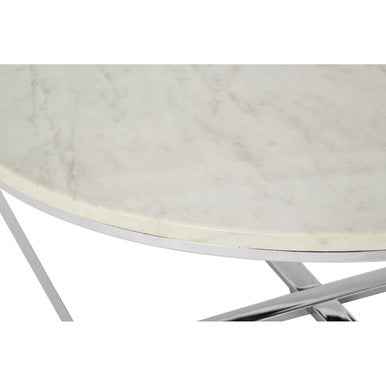 Allure Round White Faux Marble Coffee Table