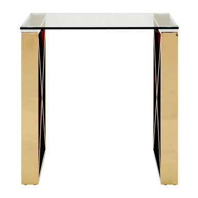 Allure Champagne Gold Cross Legs End Table
