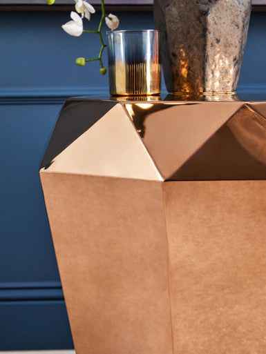 Allure Rose Gold Diamond Cut End Table