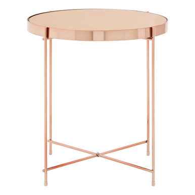 Allure Pink Mirror Low Side Table