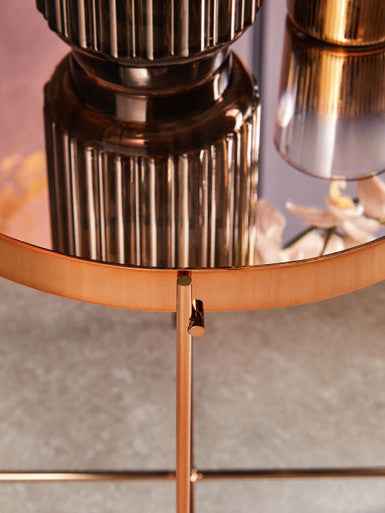 Allure Pink Mirror Low Side Table