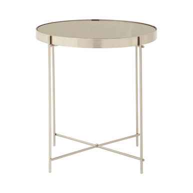 Allure Grey Mirror Low Side Table