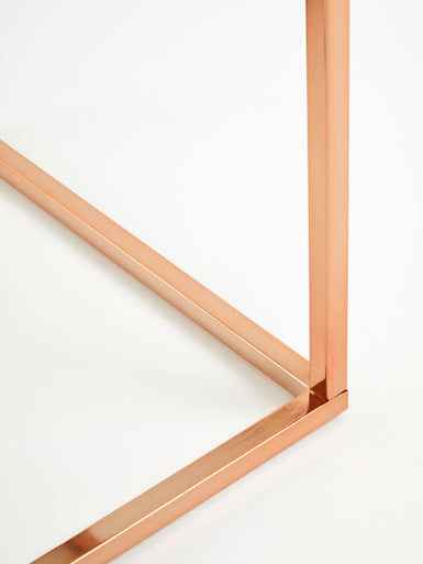 Allure Square White Marble And Rose Gold Square End Table