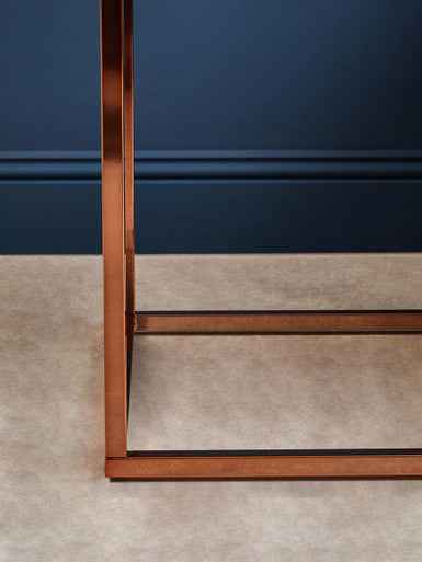 Allure Square White Marble And Rose Gold Square End Table