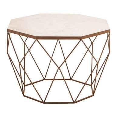 Shalimar Octagonal White Marble Top Coffee Table
