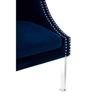 Clarence Blue Curved Chair