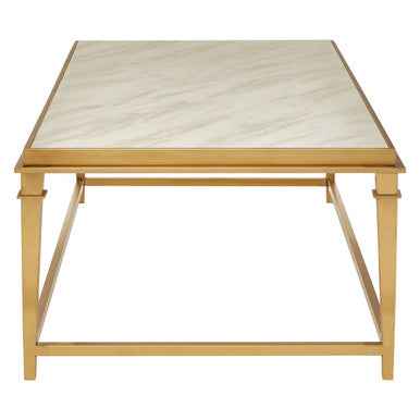 Alvaro Rectangular Coffee Table With White Marble Top