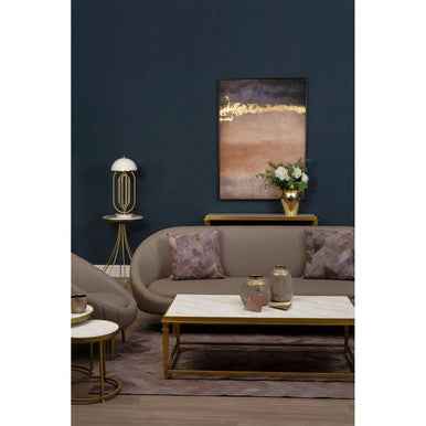 Alvaro Rectangular Coffee Table With White Marble Top