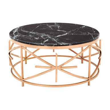 Alvaro Black Marble And Rose Gold Coffee Table