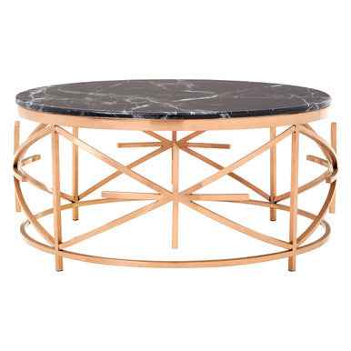 Alvaro Black Marble And Rose Gold Coffee Table