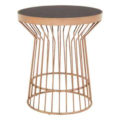 Alvaro Copper Finish Round Side Table