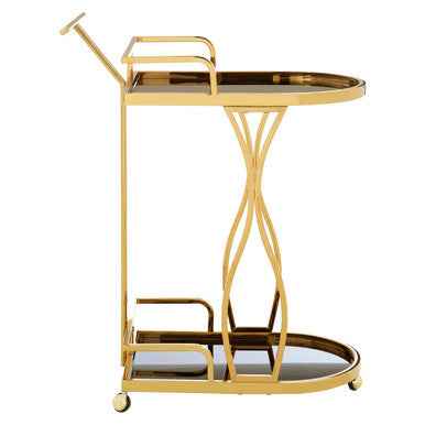 Novo 2 Tier Gold And Wavy Design Trolley