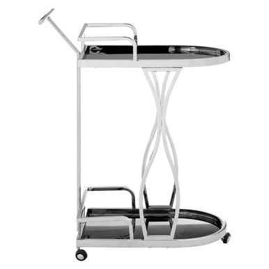 Novo 2 Tier Silver Wavy Design Trolley