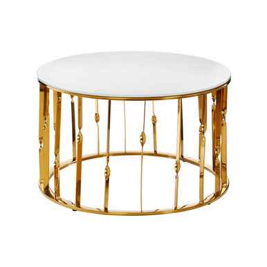 Arezzo Round Coffee Table With Gold Finish Frame