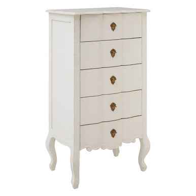 Loire 5 Drawer White Chest
