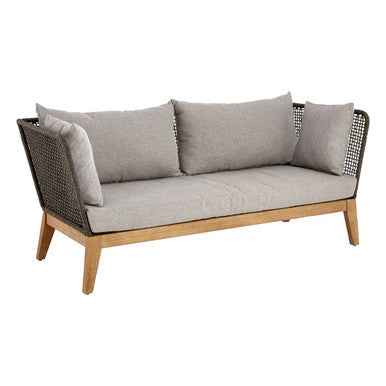 Opus 3 Seat Grey Sofa with Wooden Legs