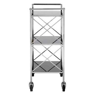 Hoffmann Black Mirrored Glass 3 Tier Trolley.